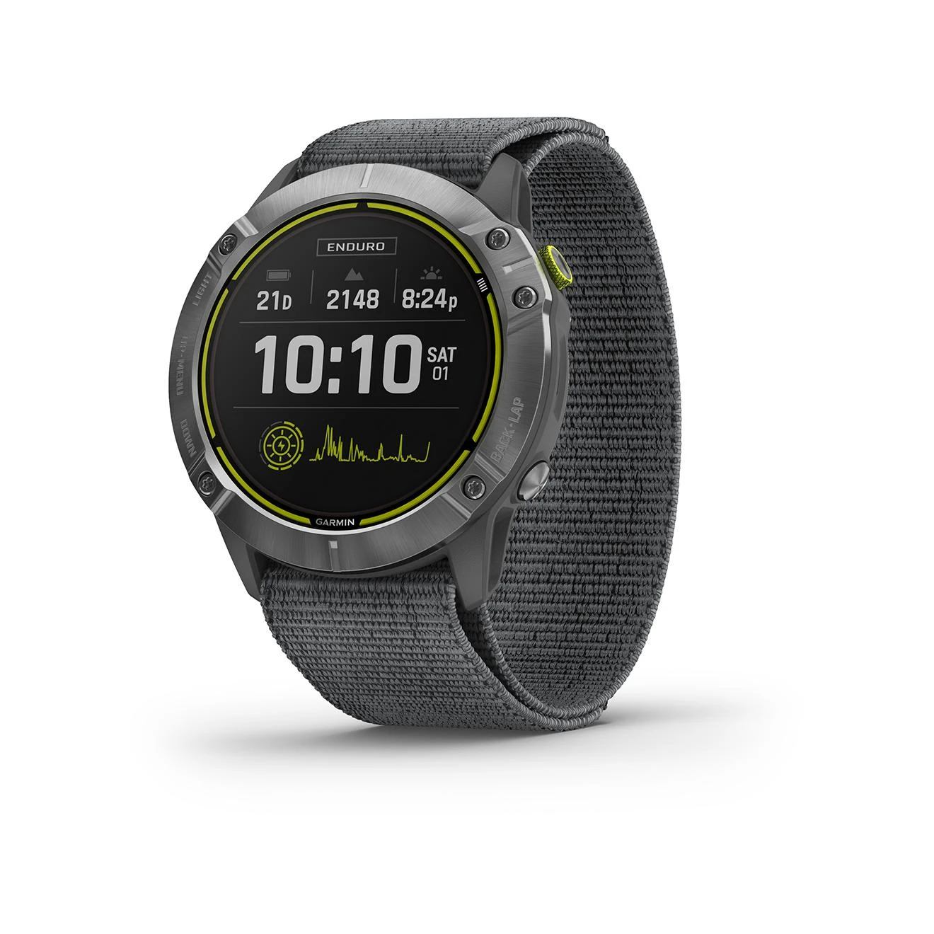 Garmin Enduro - Acier Avec (Bracelet Gris UltraFit Nylon) Gris