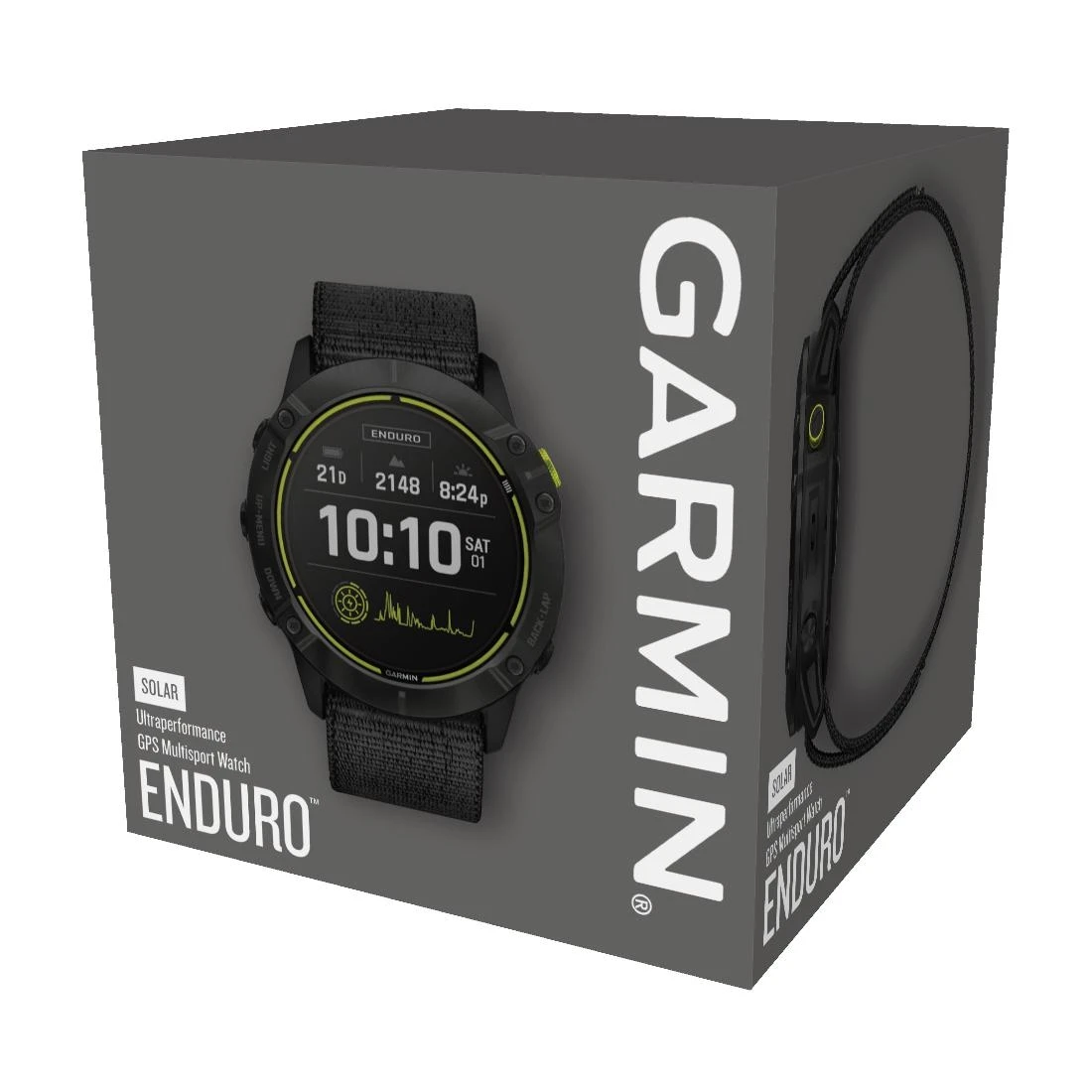 Garmin Enduro - Carbon Gray DLC Titanium Avec (Bracelet UltraFit Nylon) Noir – Image 11