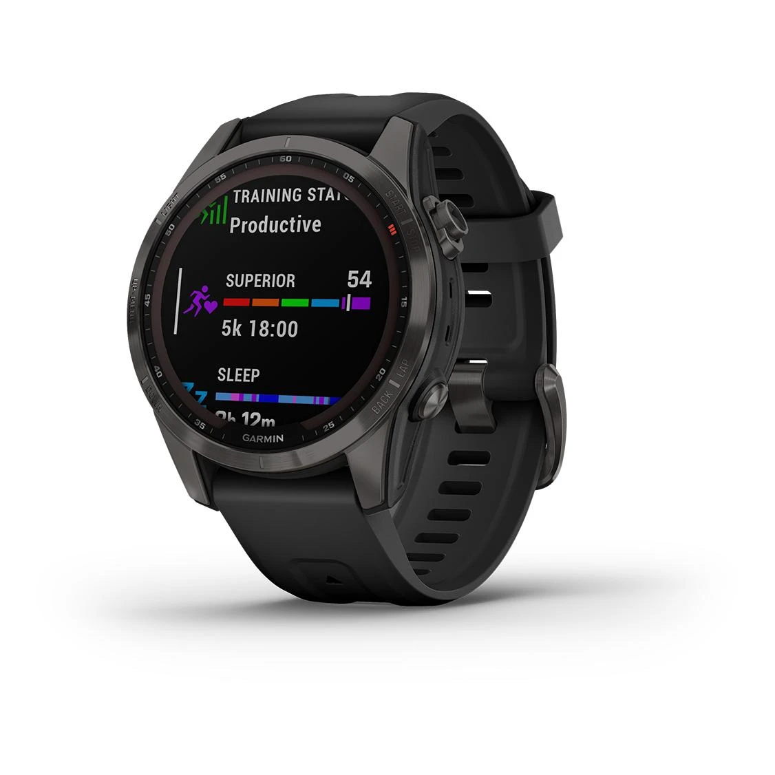 Garmin Fénix 7S Sapphire Solar Titane Carbon Gray DLC (Bracelet Noir) Gris – Image 12