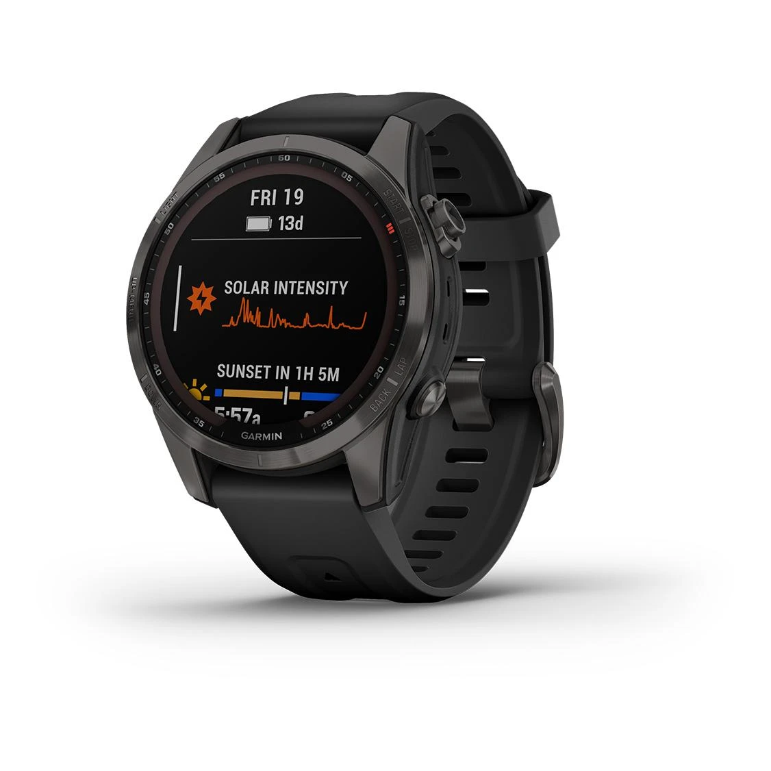 Garmin Fénix 7S Sapphire Solar Titane Carbon Gray DLC (Bracelet Noir) Gris – Image 13