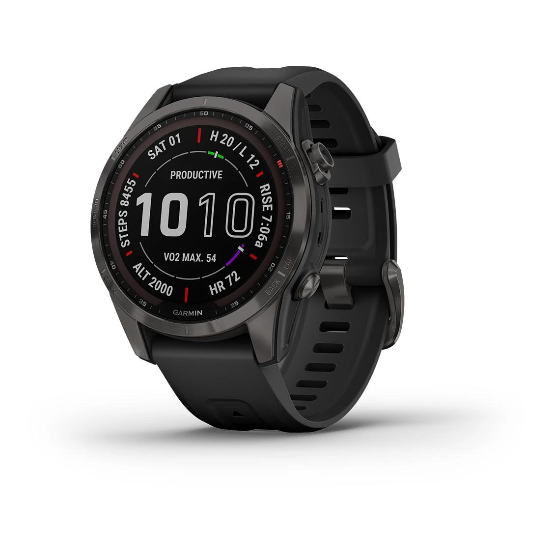 Garmin Fénix 7S Sapphire Solar Titane Carbon Gray DLC (Bracelet Noir) Gris – Image 15