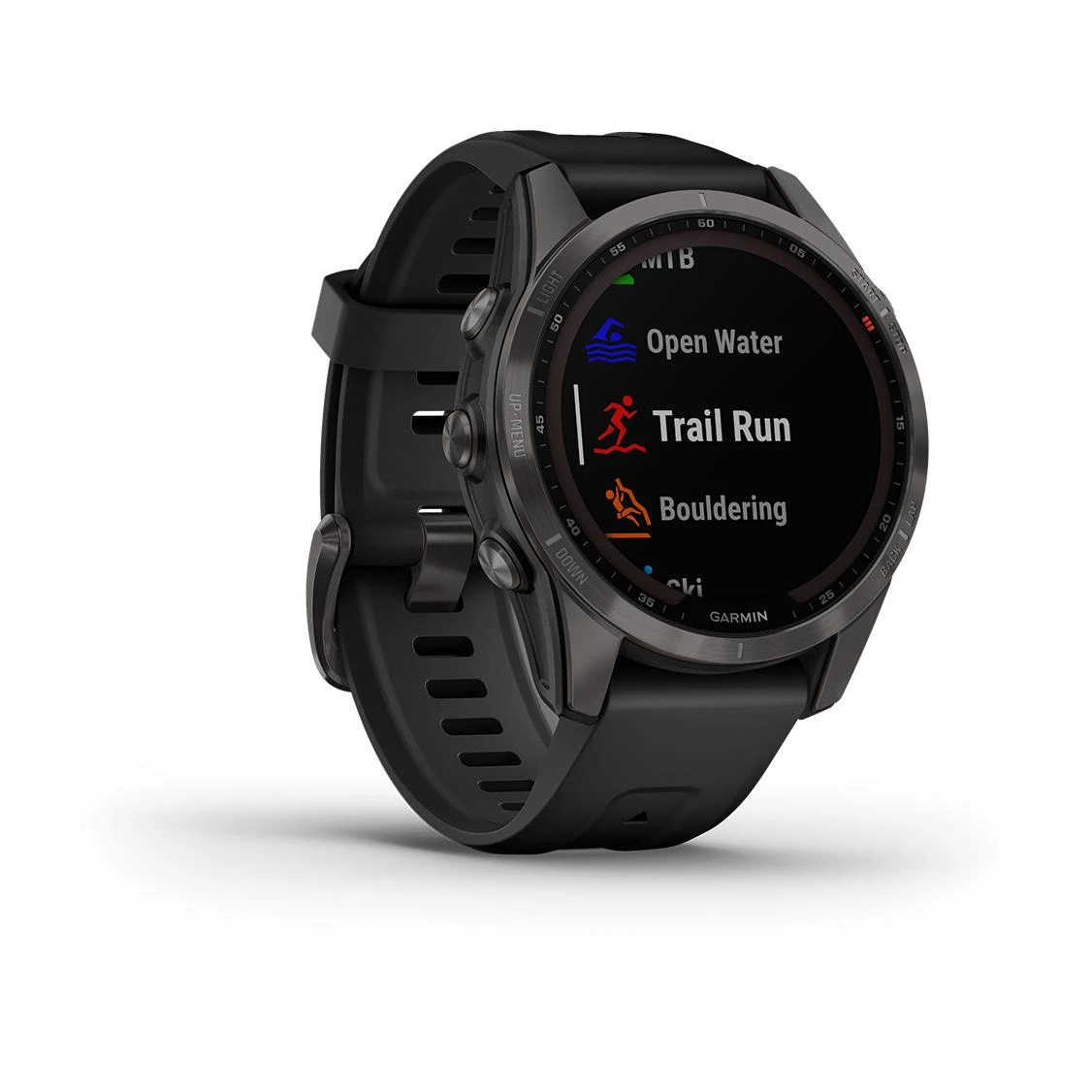 Garmin Fénix 7S Sapphire Solar Titane Carbon Gray DLC (Bracelet Noir) Gris – Image 3