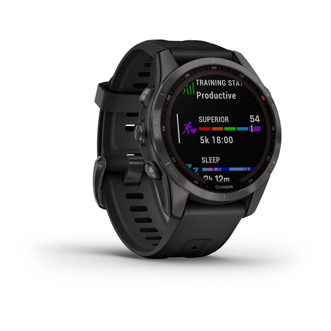 Garmin Fénix 7S Sapphire Solar Titane Carbon Gray DLC (Bracelet Noir) Gris – Image 4