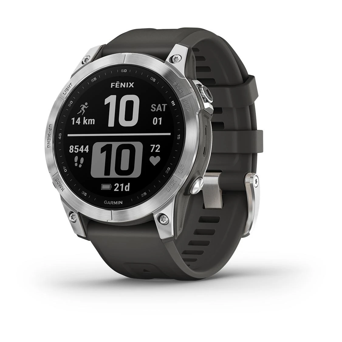 Garmin Fénix 7 Silver (Bracelet Gris) Argenté – Image 3
