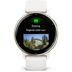 Garmin Vivoactive 5 Cream Gold Avec Bracelet Ivoire Blanc