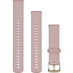 Garmin Bracelet Quick Release/ 18mm/ Silicone/ Rose Avec Boucle Rose Gold Doré Rose