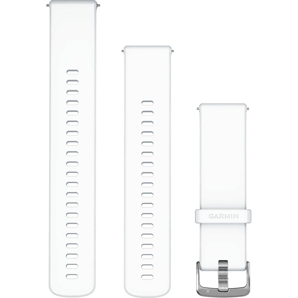 Garmin Bracelet Quick Release/ 22mm/ Silicone/ Blanc Avec Boucle Silver Blanc