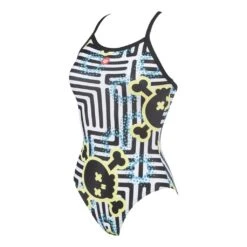 Arena Crazy Labyrinth Light Drop Back One Piece Femme Noir