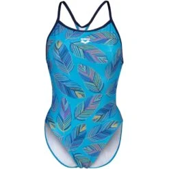 Arena Falling Leaves Swimsuit Booster Back Femme Turquoise