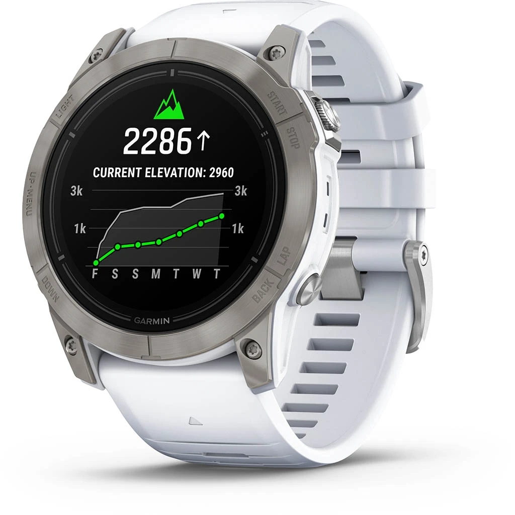 Garmin Epix Pro Gen.2 51mm Sapphire Titane Silver (Bracelet Blanc) Blanc