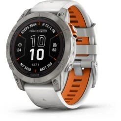 Garmin Fenix 7 Pro Sapphire Solar Titane Gray (Bracelet Gris Et Orange) Gris
