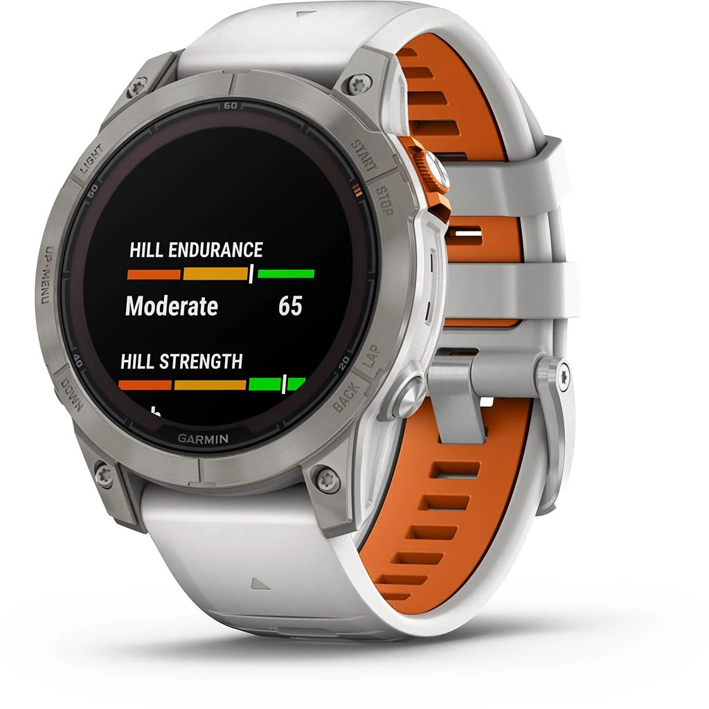 Garmin Fenix 7 Pro Sapphire Solar Titane Gray (Bracelet Gris Et Orange) Gris – Image 4
