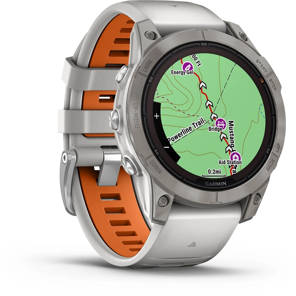 Garmin Fenix 7 Pro Sapphire Solar Titane Gray (Bracelet Gris Et Orange) Gris – Image 10