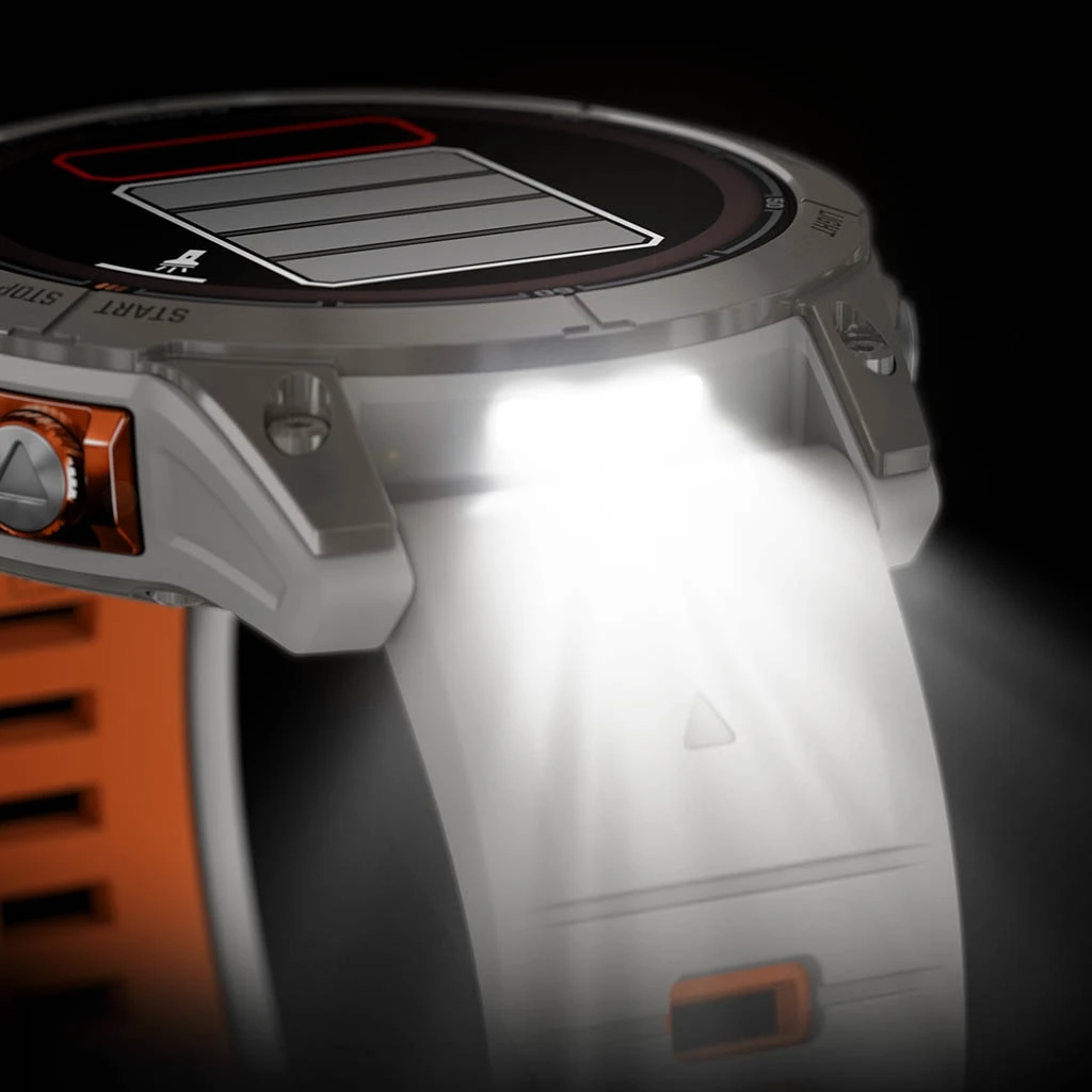 Garmin Fenix 7 Pro Sapphire Solar Titane Gray (Bracelet Gris Et Orange) Gris – Image 16