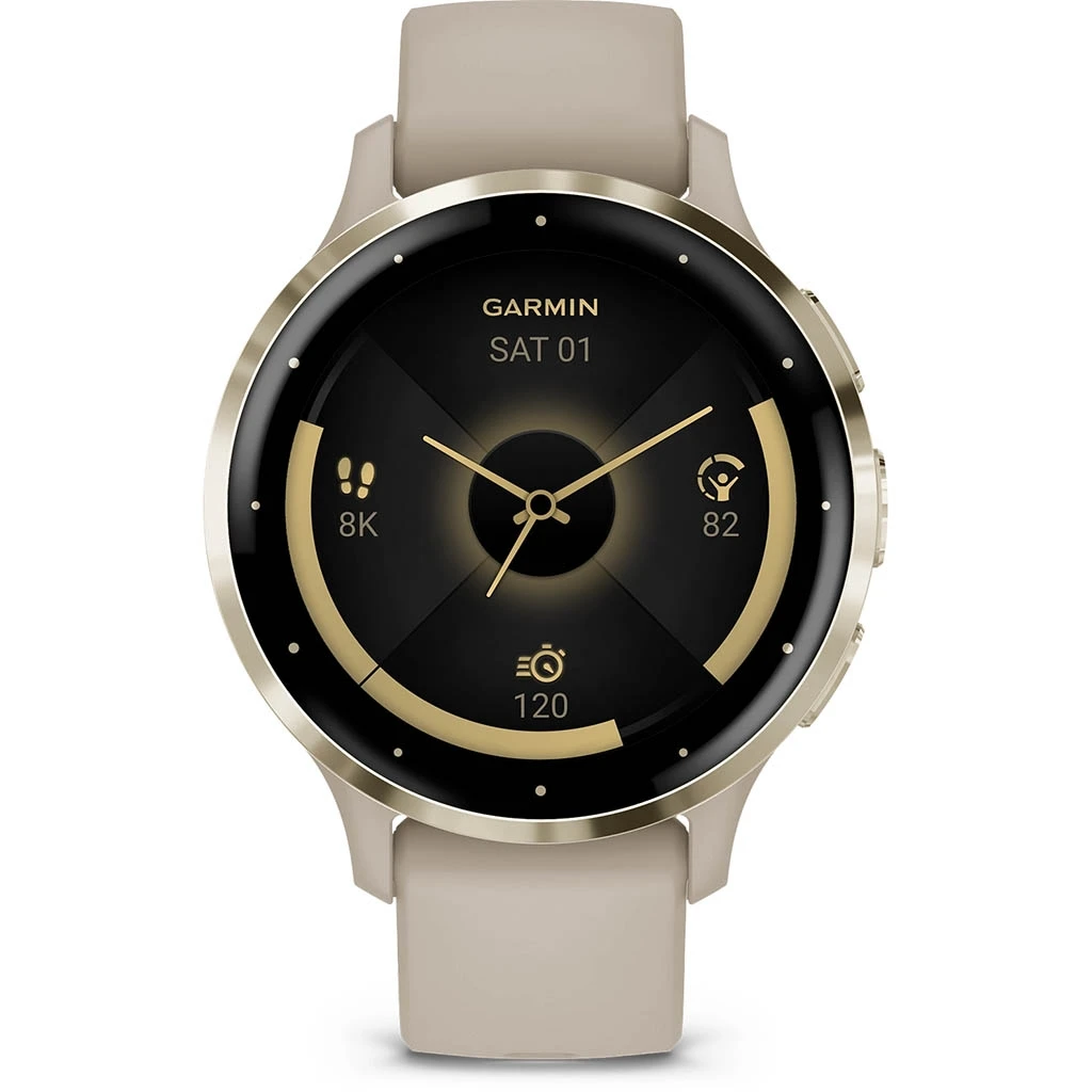 Garmin Venu 3S Soft Gold (bracelet Lin) Beige – Image 2